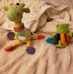 Giraffe & frog rattler/teether set